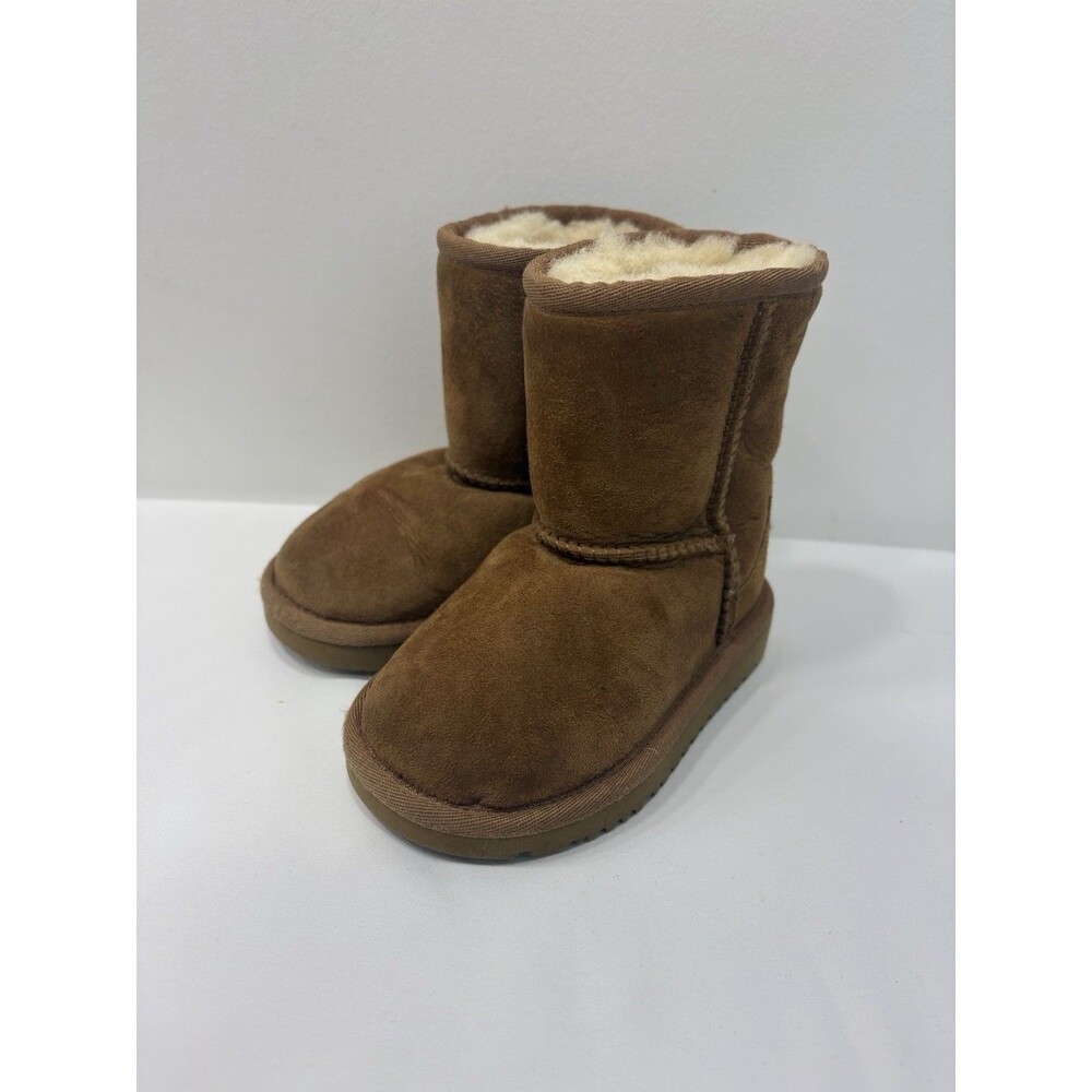 UGG Australia Baby Toddler Classic Boots Chestnut Sheepskin Suede Size 7